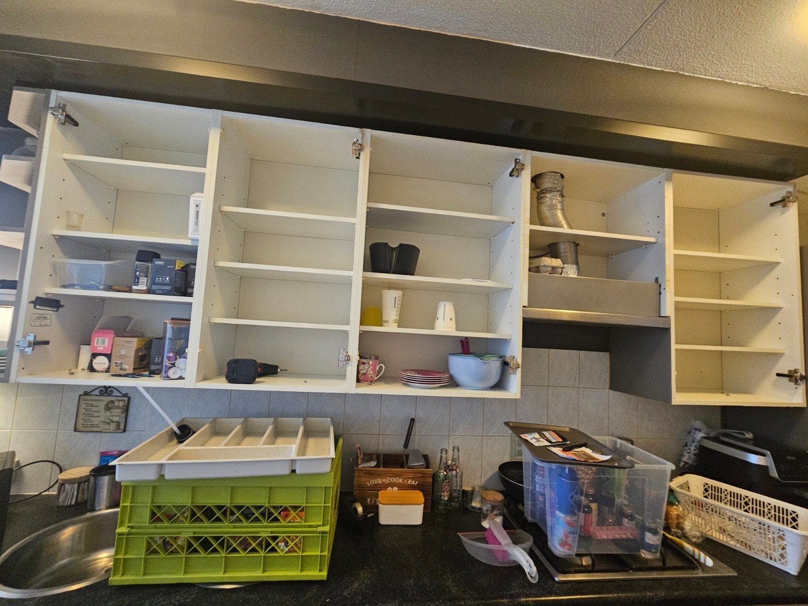 Gratis ophalen: 4 bovenkasten voor keuken - Vandaag!, Ophalen, Gebruikt, Wit, Overige typen