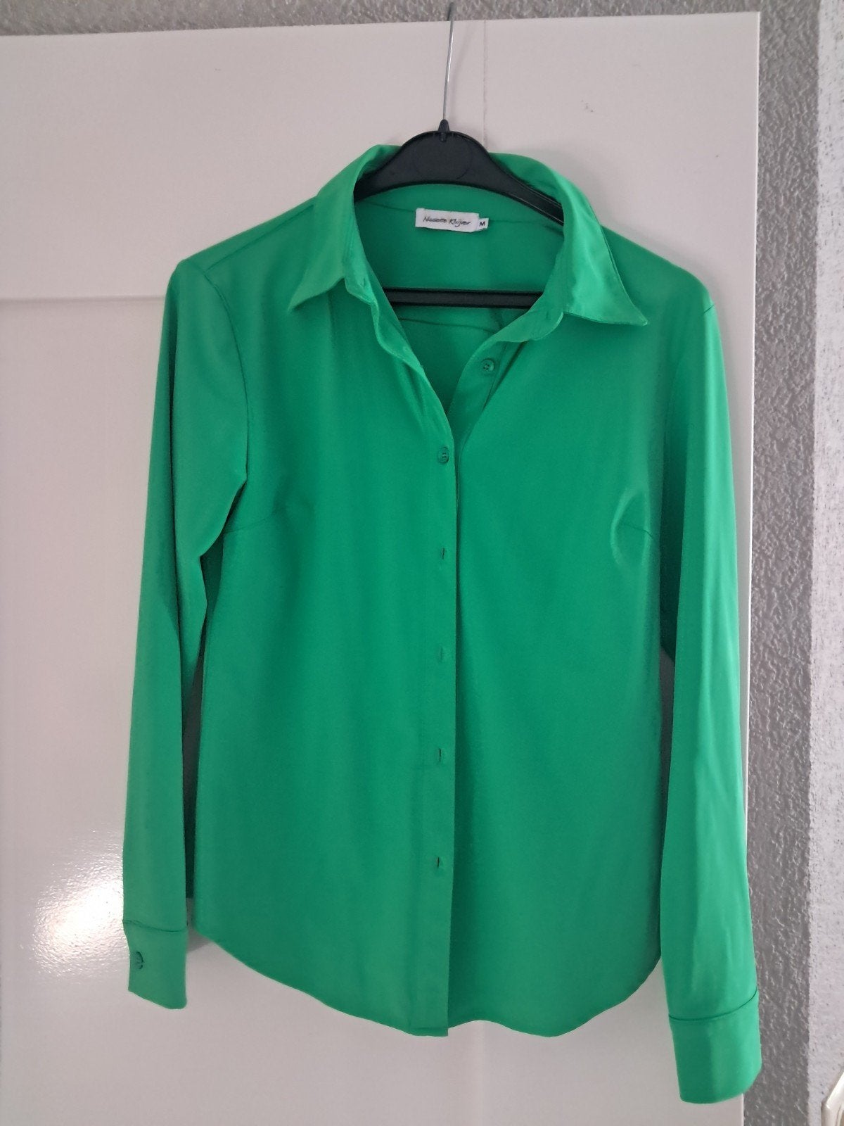 Nicolette Kluijver travelstof blouse - Zo goed als nieuw, Maat 38/40 (M), Zo goed als nieuw, Groen, Nicolette Kluijver