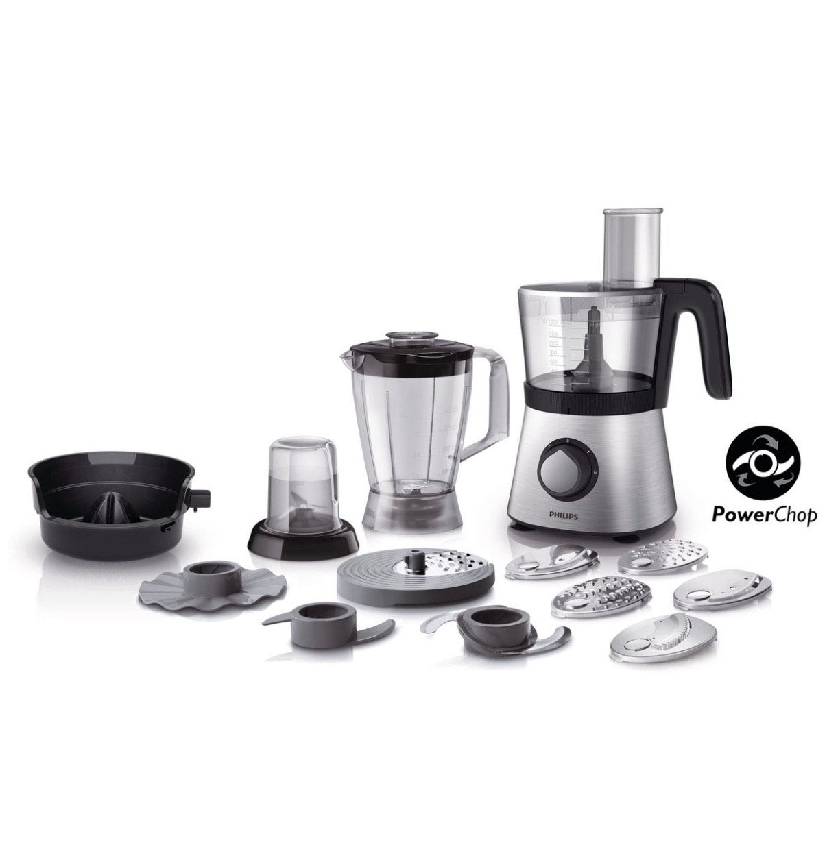 Phillips HR7769 VIVA foodprocessor zonder gebruiken, 1 tot 2 liter, Ophalen, Zo goed als nieuw, 2 snelheden