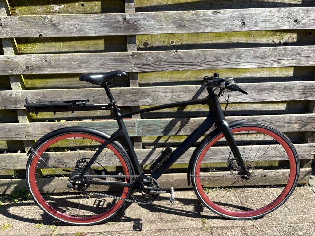 Unieke Vanhawks fiets - Riemaandrijving & Carbon frame, Gebruikt, 57 tot 61 cm, Schijfrem, Ophalen