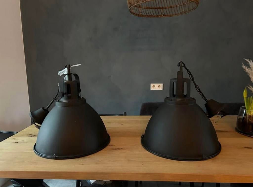 Industriele lamp Brilliant hanglamp Jesper zwart 47cm, Ophalen, Zo goed als nieuw