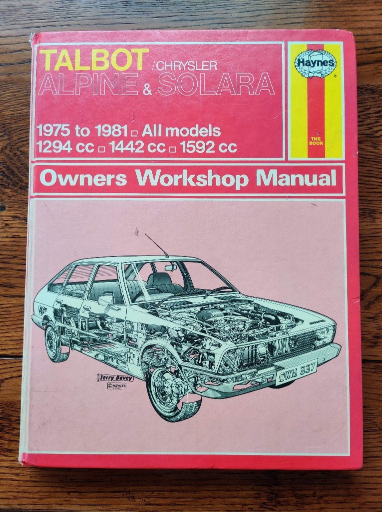 Haynes Manual Talbot-Chrysler-Alpine Solara 75-81, Auto diversen, Ophalen of Verzenden