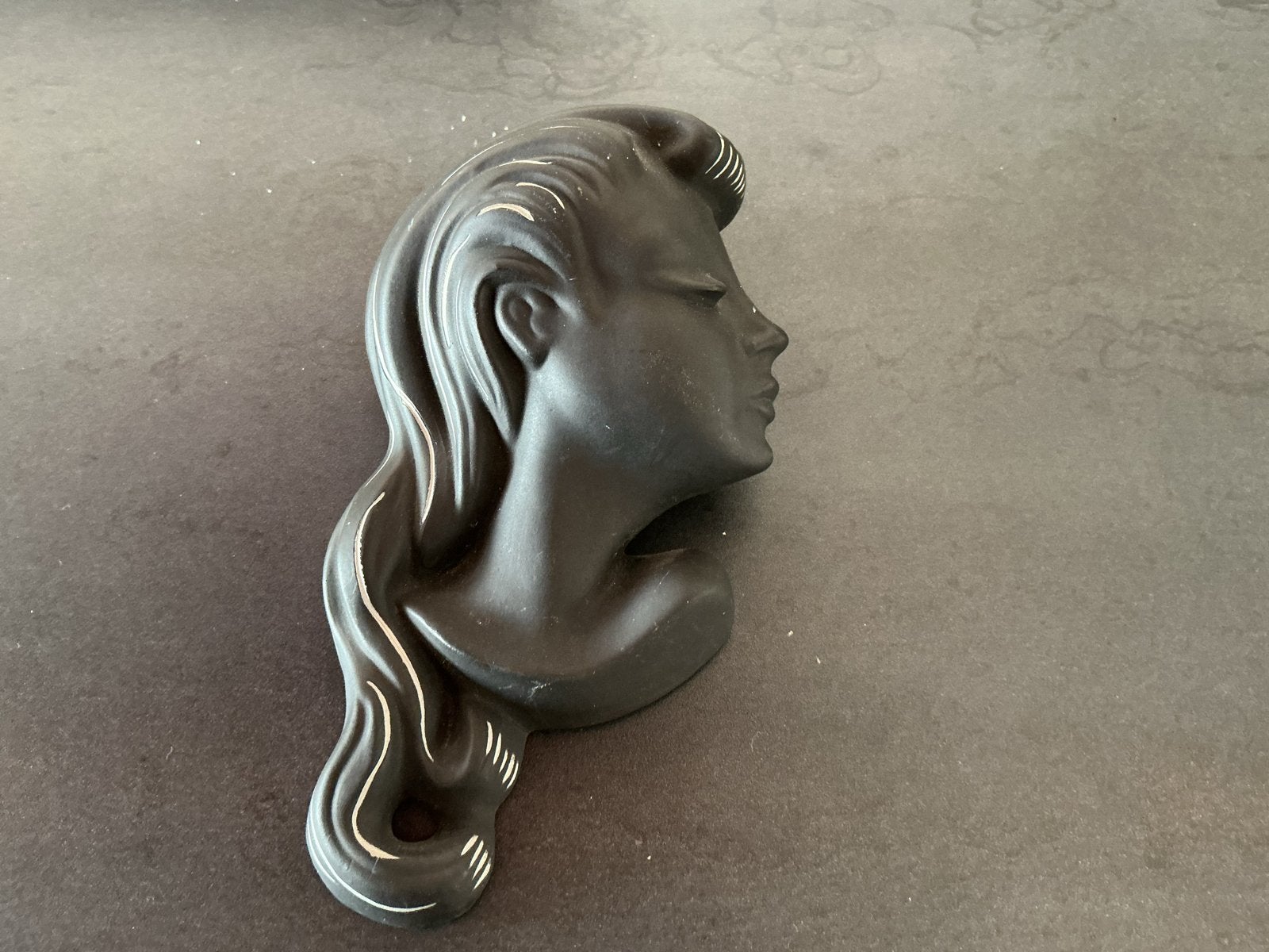 Vintage Wanddecoratie Vrouwenhoofd - Art Deco Stijl, Minder dan 20 cm, Art deco, Ophalen of Verzenden, Wanddecoratie