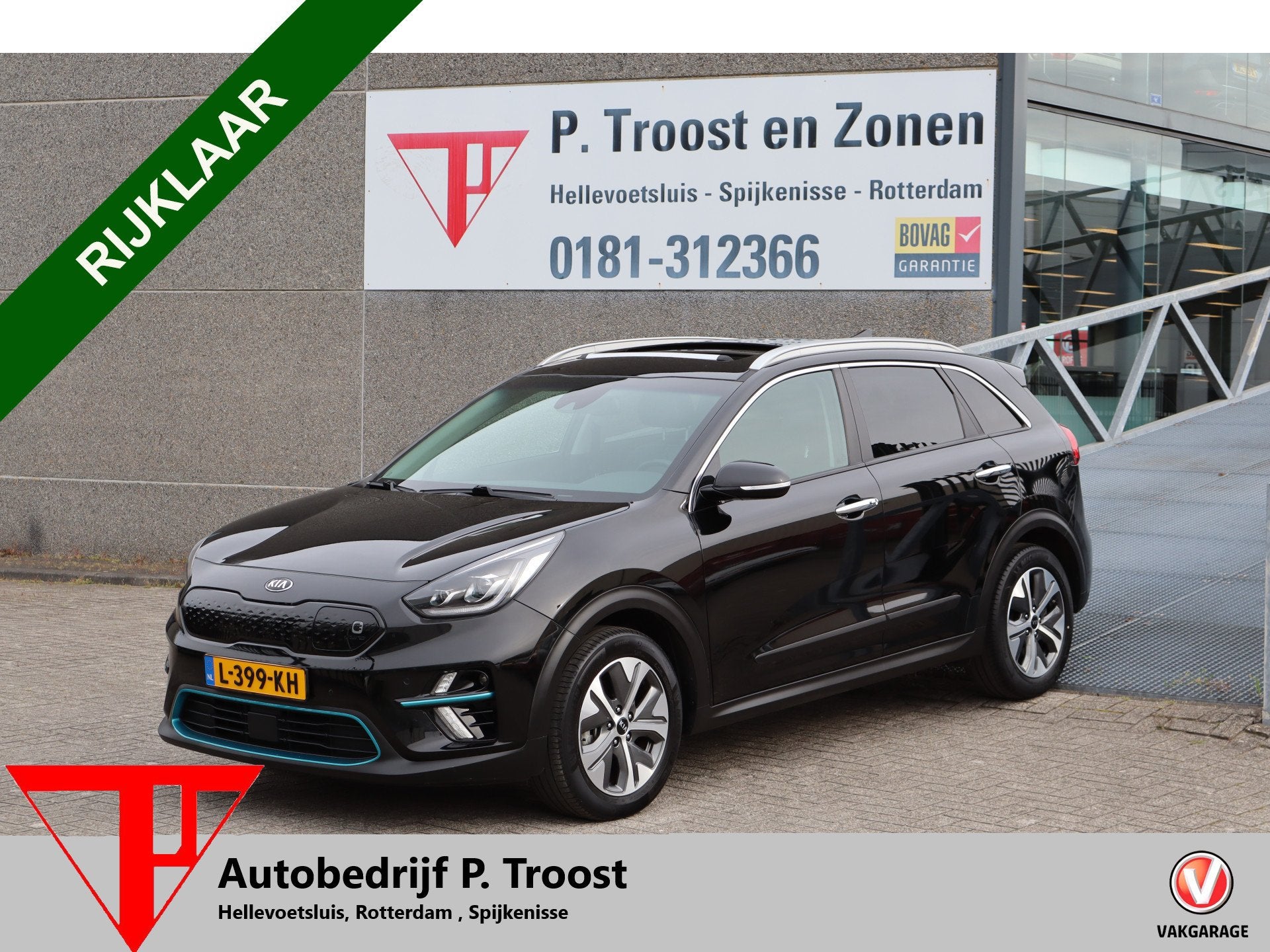 Kia e-Niro DynamicPlusLine 39 kWh 100% SOH! Panoramadak/Stoe, Auto's, 136 pk, Gebruikt, Zwart, Leder en Stof