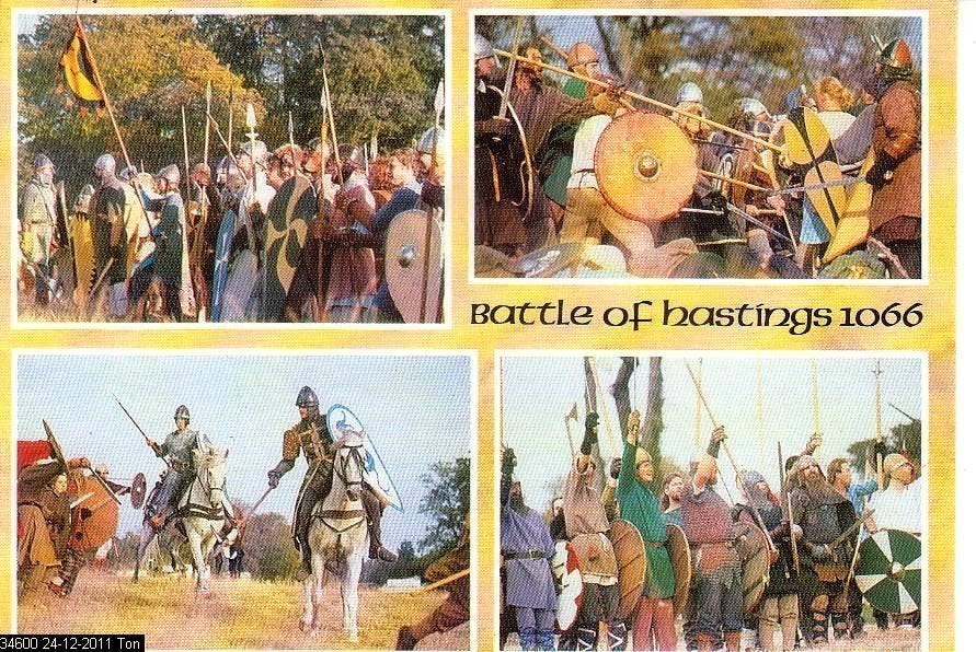 Ansichtkaart 	Battle (Engeland)	Battle of Hastings	4-luik, Verzenden, 1980 tot heden, Gelopen, Engeland