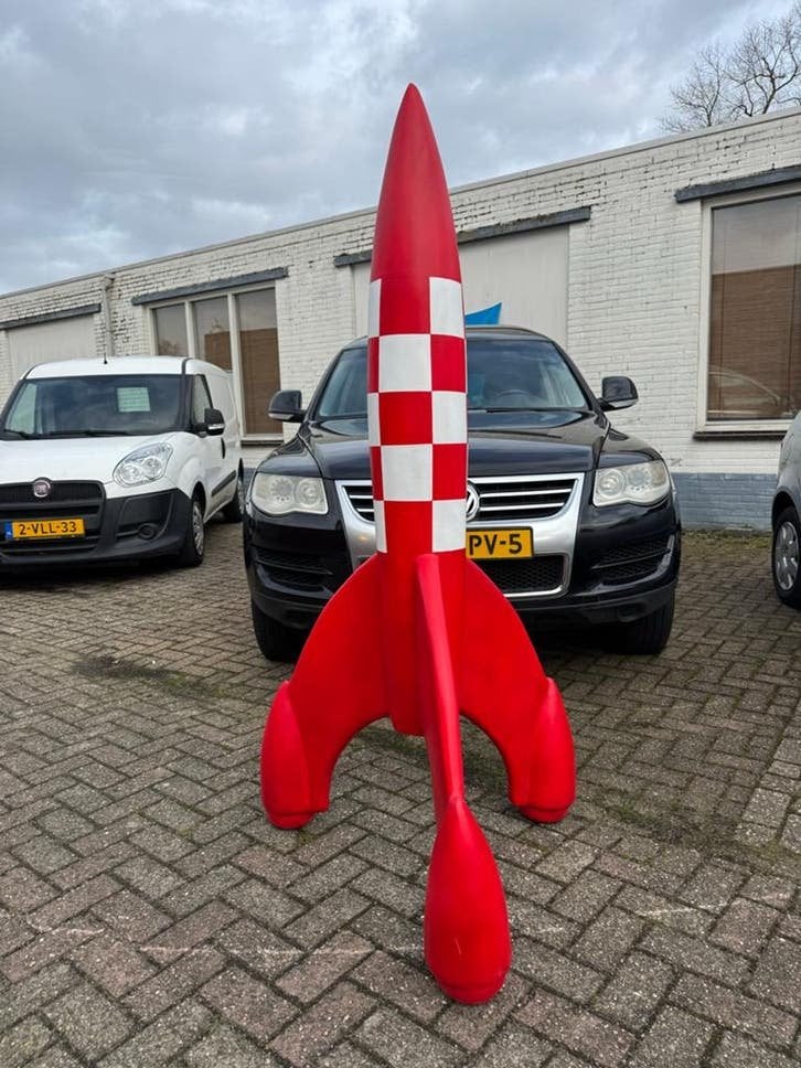 Grote Raket Decoratie - Kuifje Stijl beeld XL, Ophalen, Beeldje of Figuurtje, ., Zo goed als nieuw
