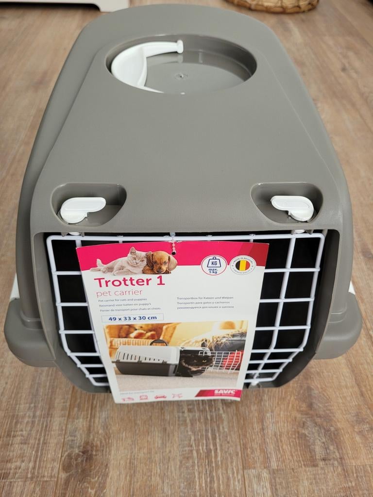 Nieuw! Reismand/transportbox grijs, wit vwb katten & puppy's, Ophalen, Nieuw