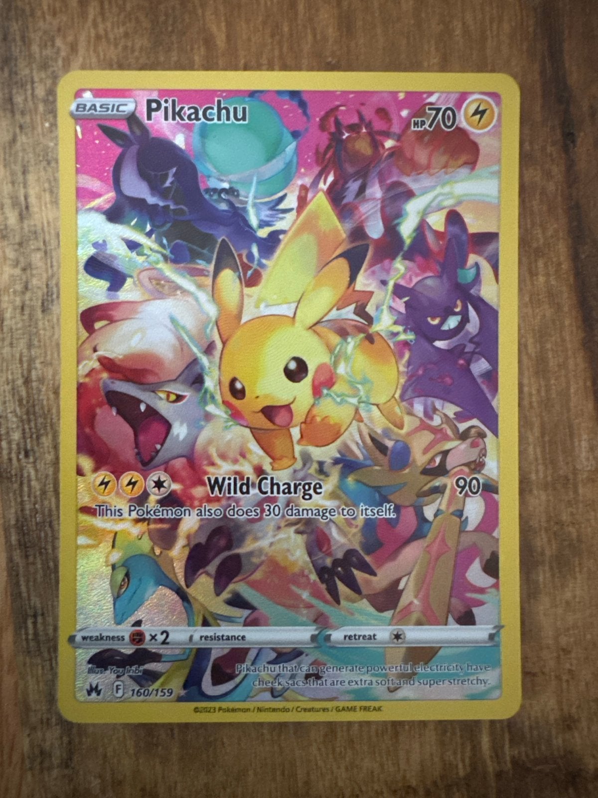 Pikachu 160/159 Full Art Pokémon kaart, Hobby en Vrije tijd, Ophalen of Verzenden, Zo goed als nieuw, Losse kaart