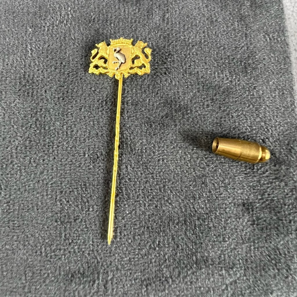 Gouden Broche | 14k | 1,94g | wapen Den Haag | 414881, 4 tot 7 cm, Gebruikt, Ophalen of Verzenden, Goud