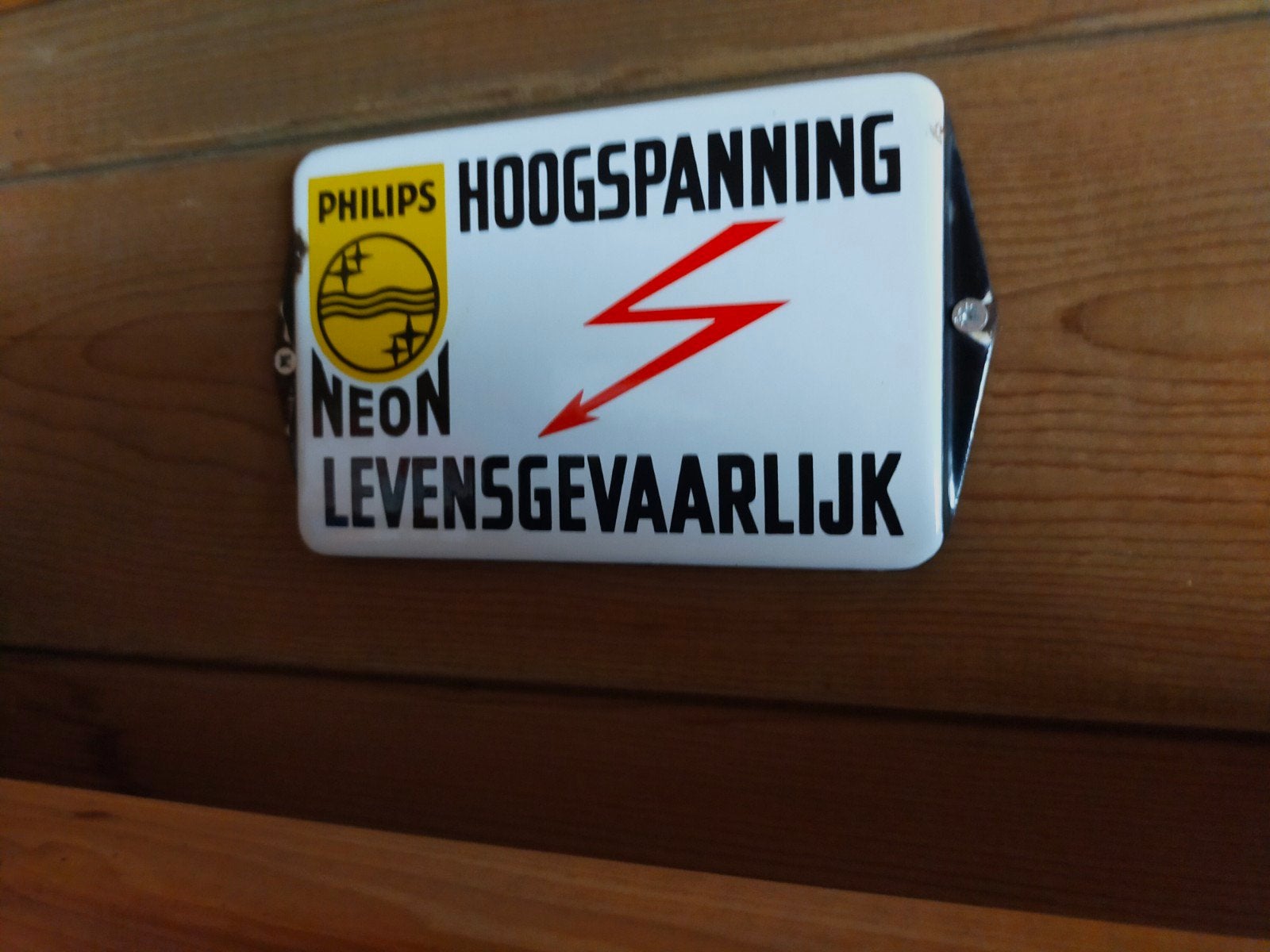Vintage Philips Neon Hoogspanning Levesgevaarlijk, Ophalen