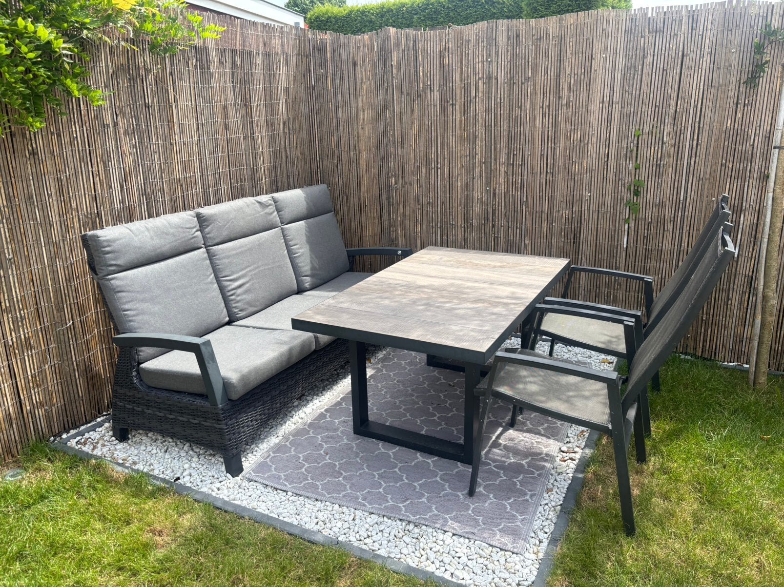 Luxe complete tuinset verstelbaar, Ophalen, Zo goed als nieuw, Aluminium, Bank