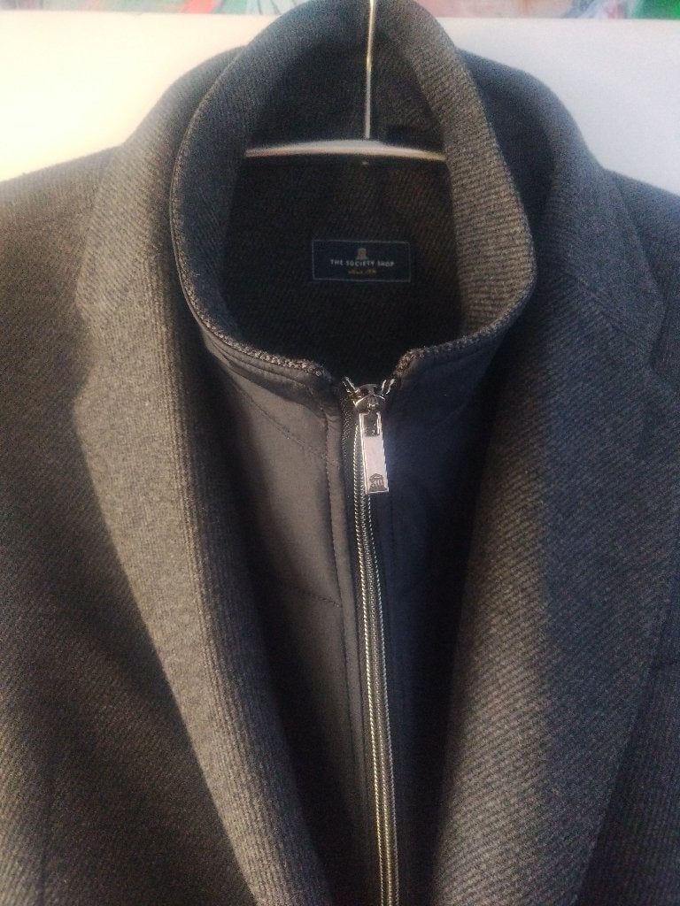 overjas cashmere wool society schop maat 54, Kleding | Heren, Kostuums en Colberts, Ophalen of Verzenden, Zo goed als nieuw, Maat 52/54 (L)
