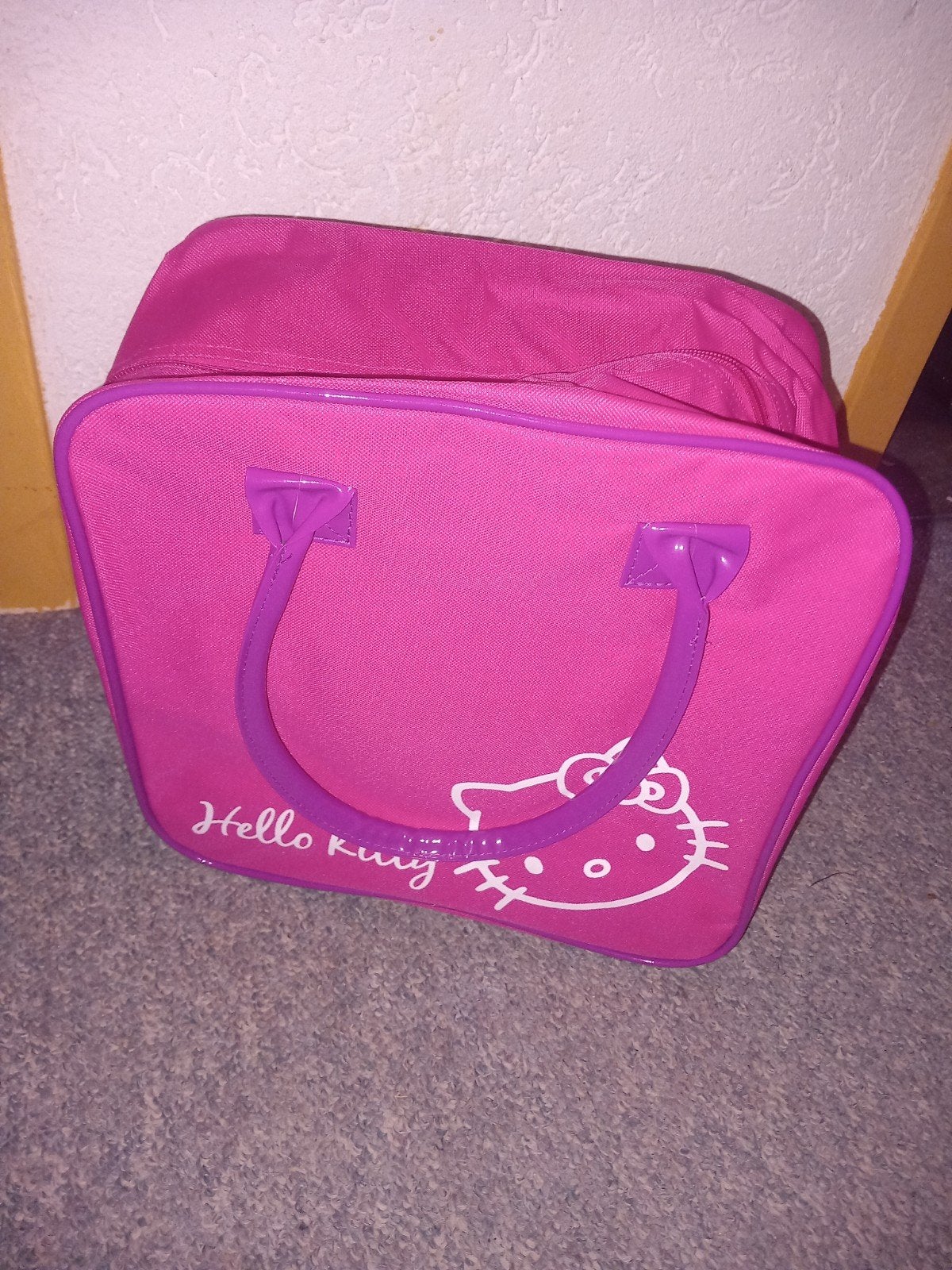 Roze met paarse Hello kitty school tas met vakjes binnen in, Ophalen of Verzenden, Nieuw, Hello Kitty, Meisje