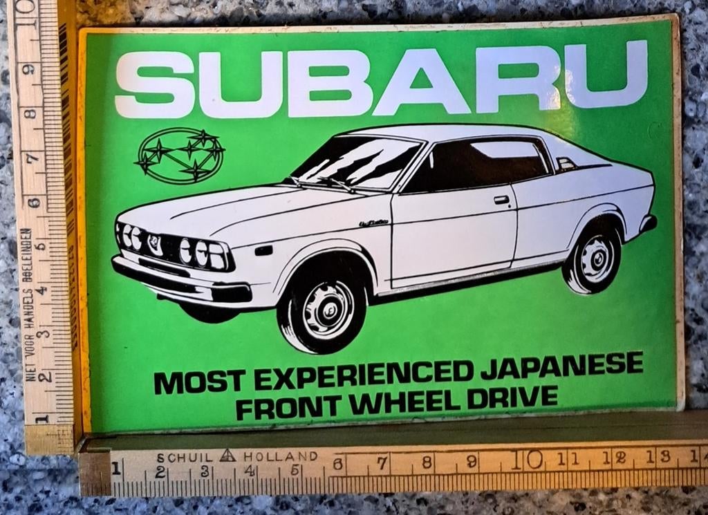 Vintage sticker Subaru Leone merk logo automerk auto, Ophalen of Verzenden, Zo goed als nieuw