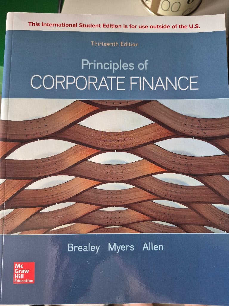 Studieboek: Principles of corporate finance, Boeken, Diverse auteurs, Ophalen of Verzenden, Zo goed als nieuw, Accountancy en Administratie