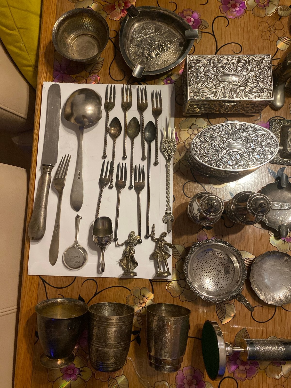 collectie verzilverde verzamelobjecten., Ophalen of Verzenden