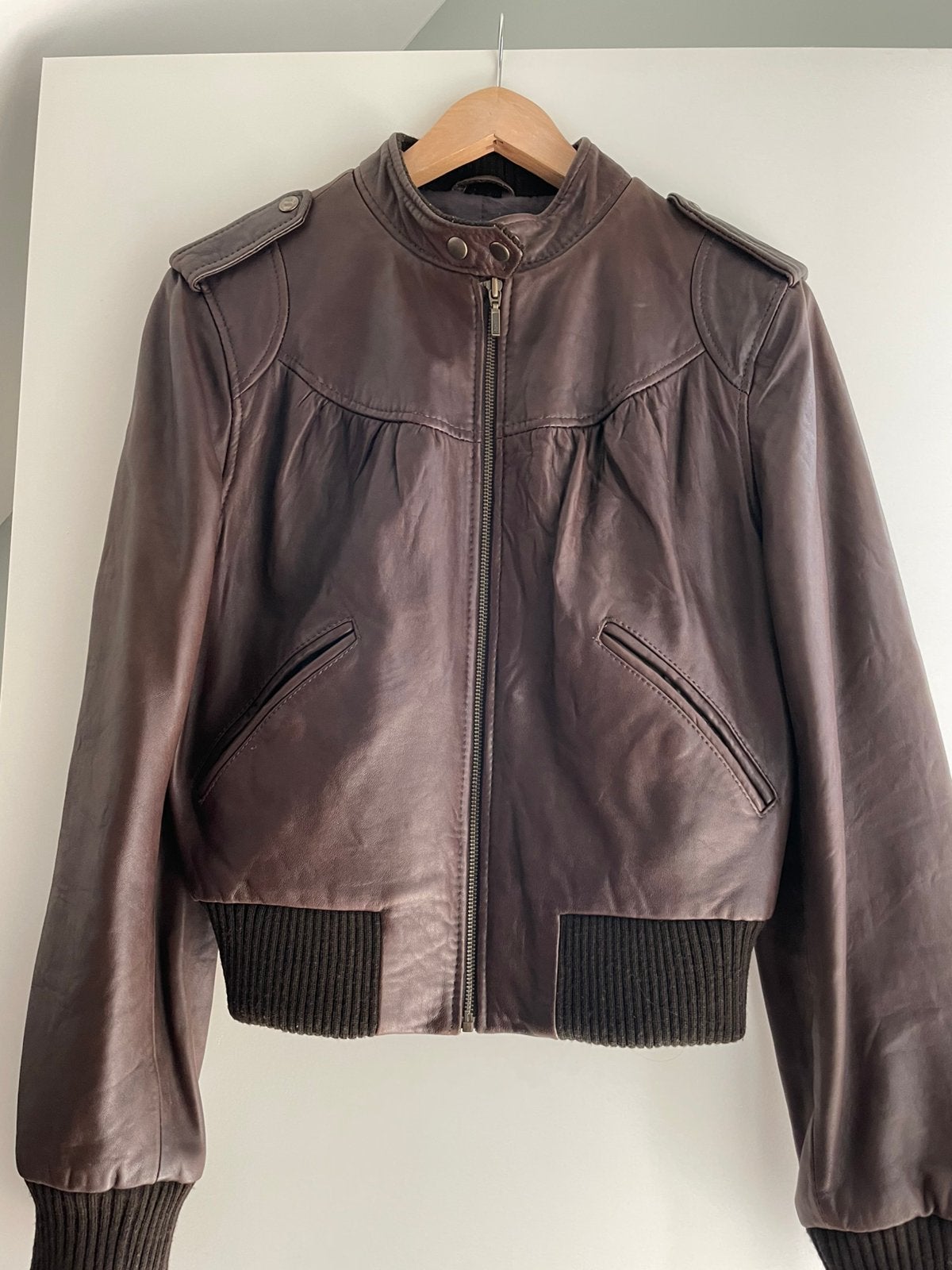 Leren dames jas maat M, Kleding | Dames, Ophalen of Verzenden, Zo goed als nieuw, Bruin