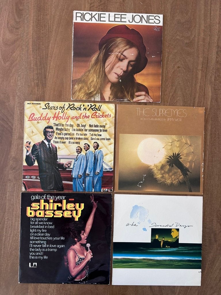 LP bundel: a-ha, Buddy Holly, The Supremes, Jones, Bassey, Inclusief obi, Ophalen of Verzenden, Zo goed als nieuw, 12 inch