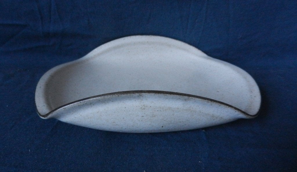 Witte schaal twee opgeslagen randen Zaalberg b.15,0 cm, Ophalen of Verzenden