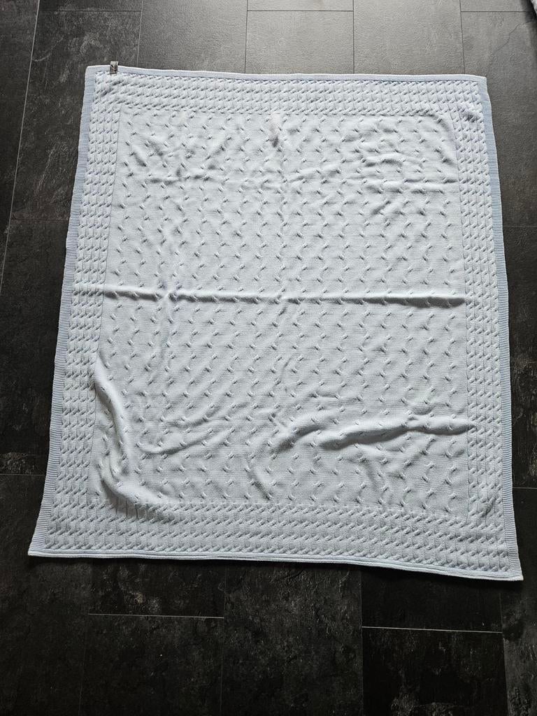 Baby deken lichtblauw met patroon, Ophalen of Verzenden, 100 cm of meer, Deken