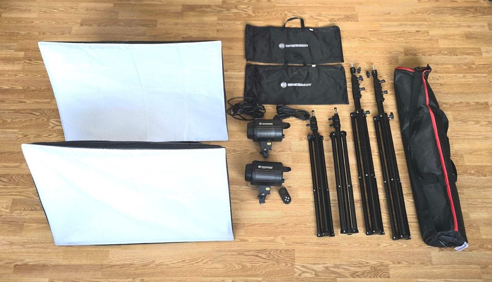Bresser BR-60S Studioflitsset met Softboxen en Statieven, Ophalen, Draadloos, Complete fotostudio, Bresser