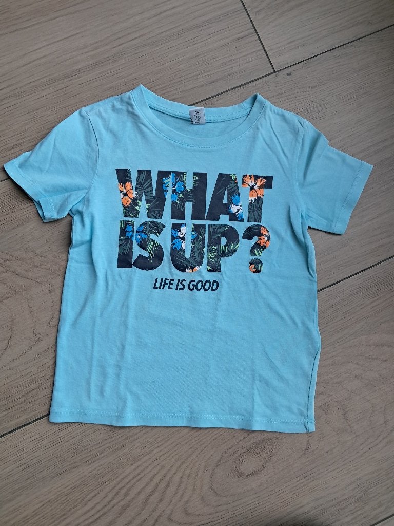 K161 Lichtblauw shirt Dopo Dopo maat 116, Kinderen en Baby's, Gebruikt, Ophalen of Verzenden, Dopodopo, Shirt of Longsleeve