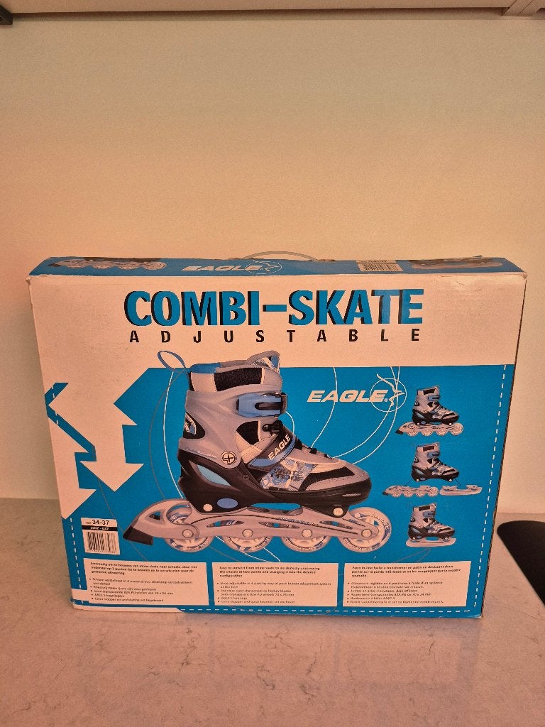 Eagle Combi Skates / Inline Skates – Verstelbaar Maat 34-37, Kinderen, Inline skates 4 wielen, Ophalen, Overige merken