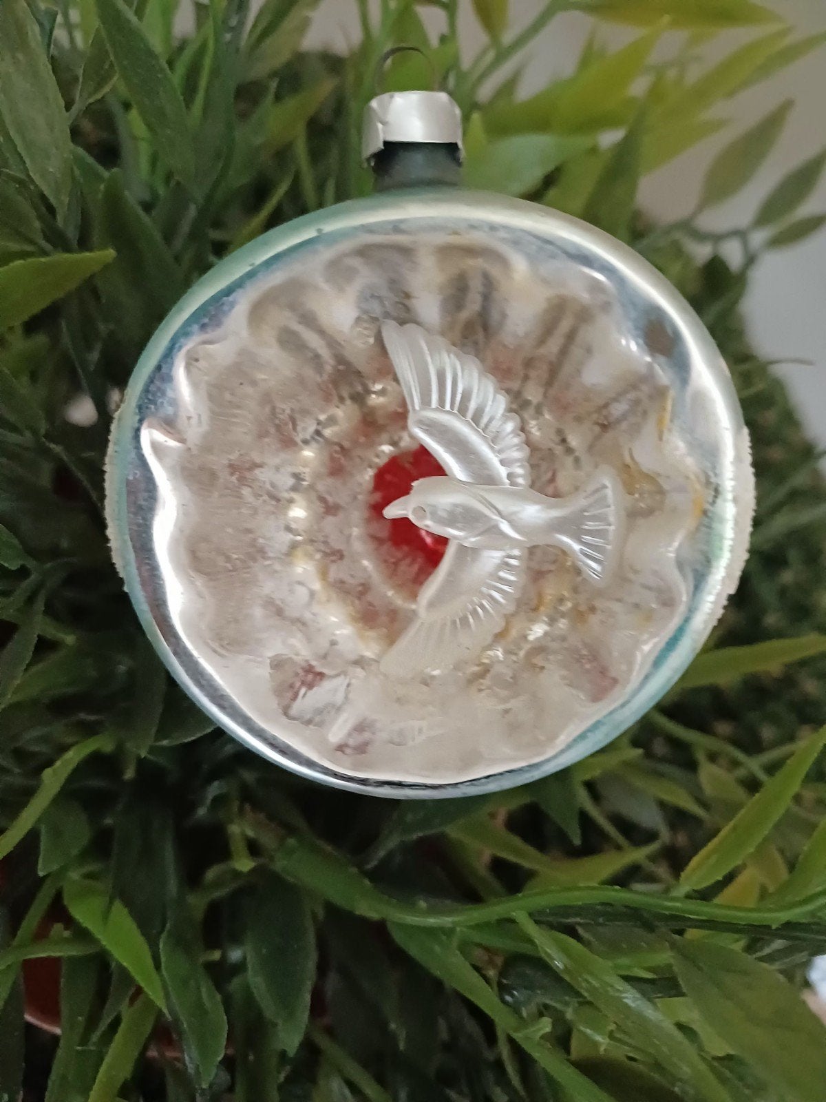 oude kerstbal van glas, Ophalen of Verzenden