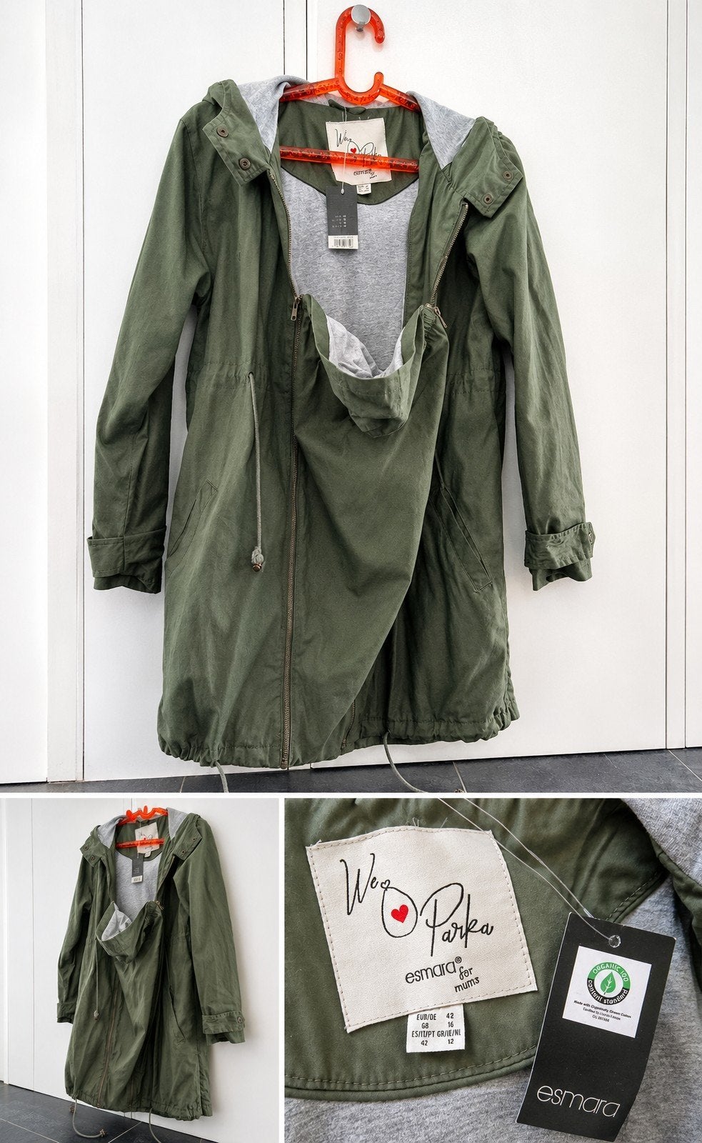 Esmara Wop Parka zwangerschapsjas maat 42/44 (L), Maat 42/44 (L), Nieuw, Groen, Esmara