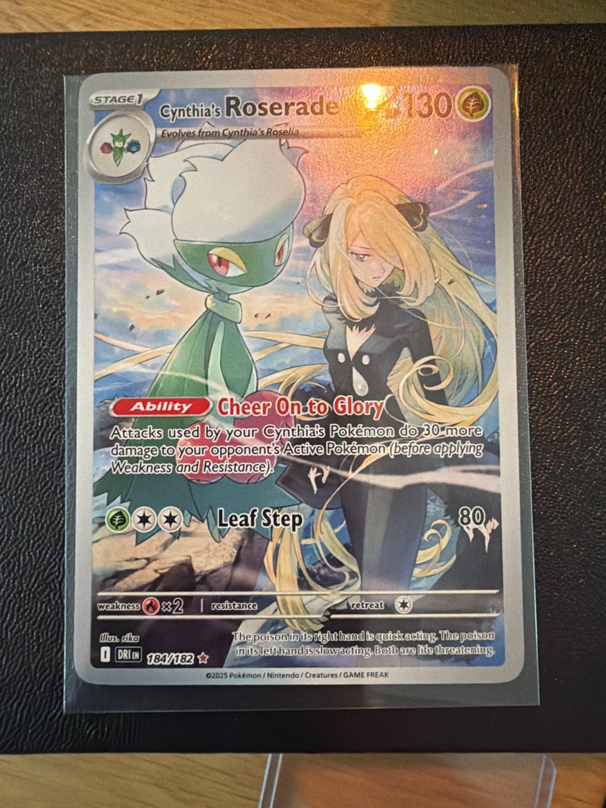 Cynthia's Roserade 184/182 Pokémon Kaart, Ophalen of Verzenden, Zo goed als nieuw, Losse kaart
