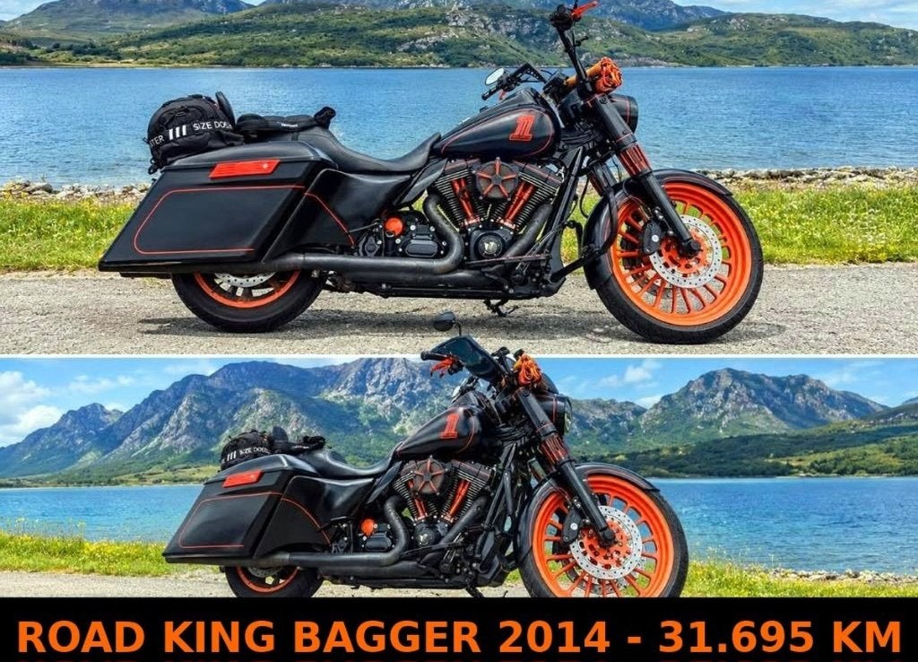 Harley davidson roadking FLHR 2014 baggerstyle, Motoren, 2 cilinders, 1690 cc, Occasion, Motorrijbewijs A