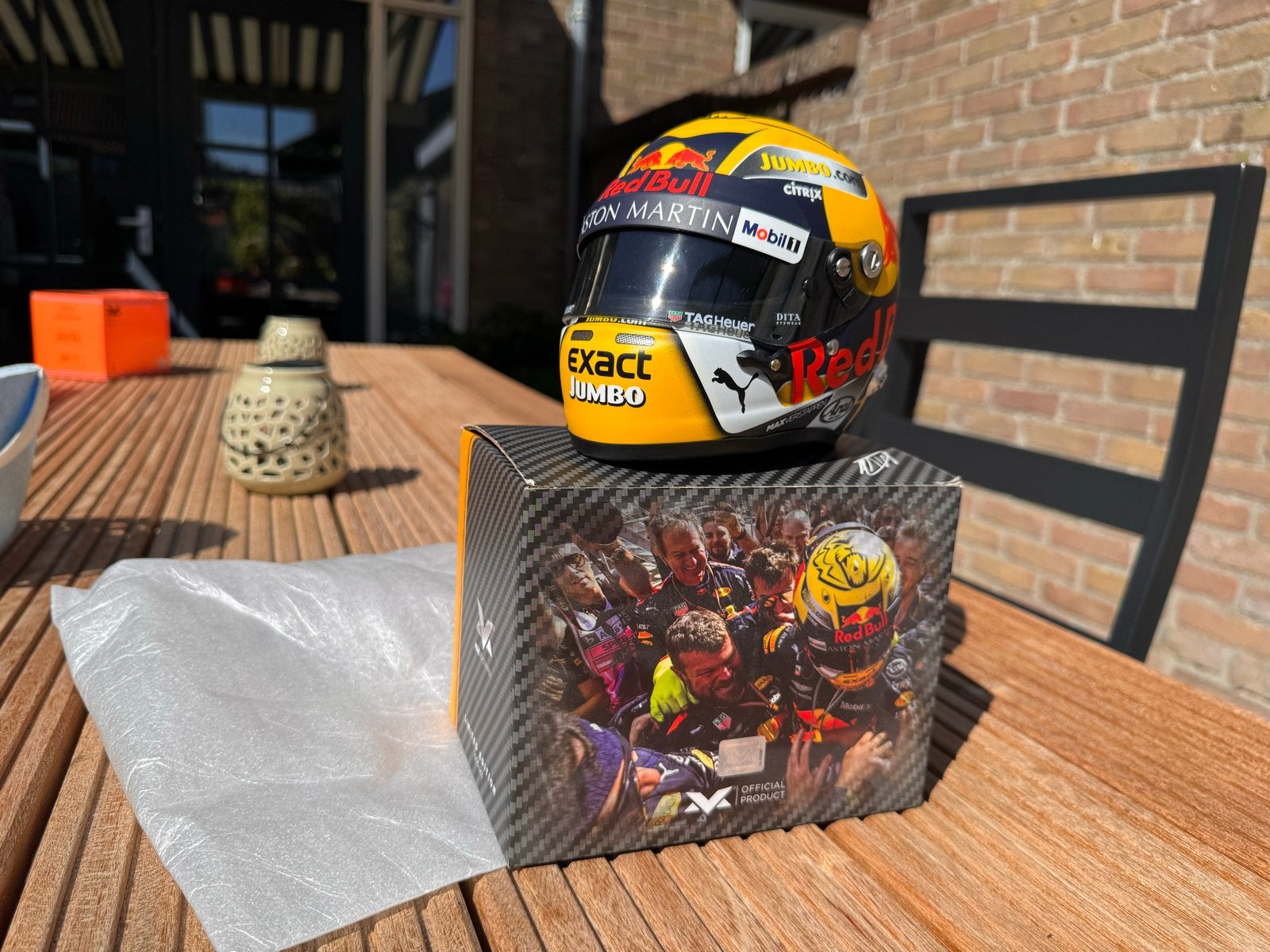 Max Verstappen helm 1:2 Oostenrijk 2018 Limited Edition 1000, Zo goed als nieuw, Ophalen, Overige merken, Groter dan 1:32