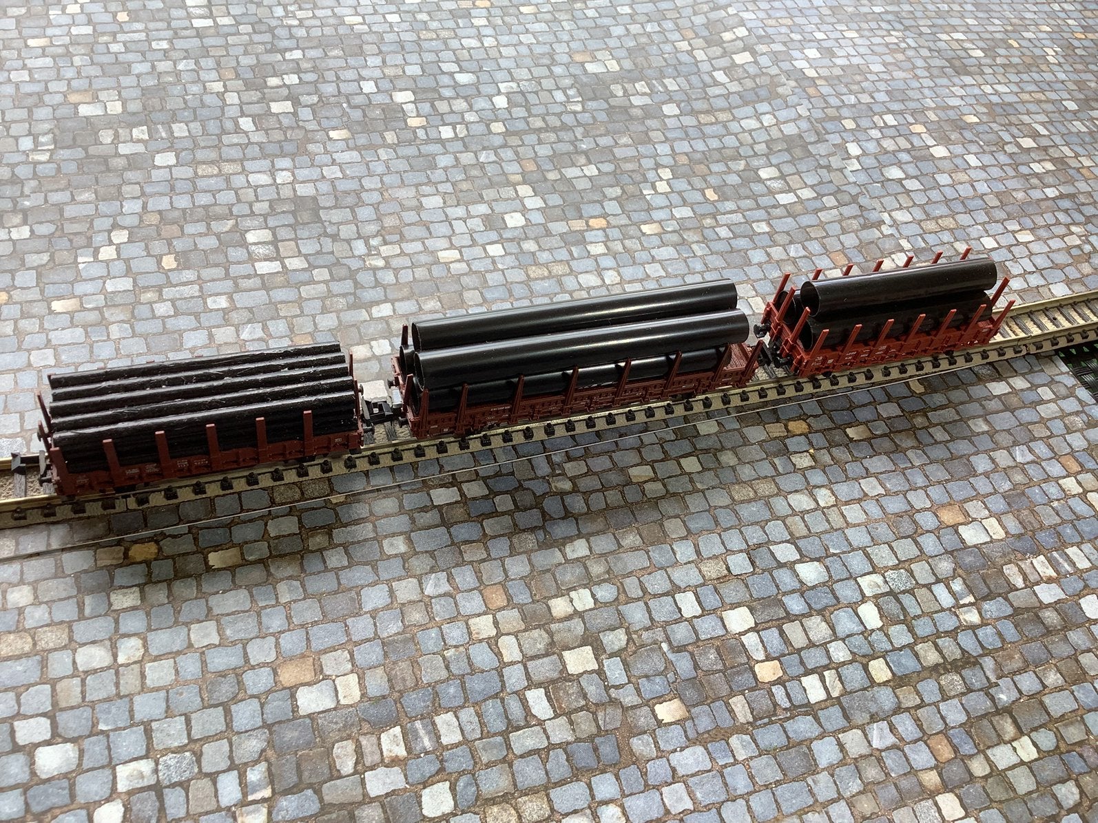 3 buizen wagens n spoor, Overige merken, Gelijkstroom, Wagon, Ophalen of Verzenden