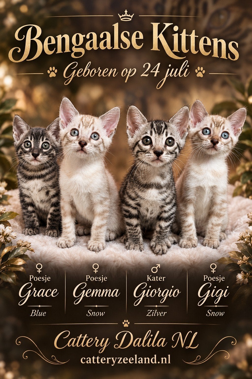 Prachtige bengaalse kittens met stamboom., Meerdere dieren, Met stamboom