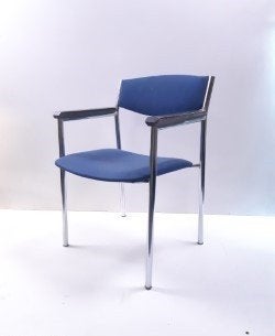 Gijs van der Sluis vintage eetkamerstoel (dikke buis), Huis en Inrichting, Stoelen, Ophalen, Gebruikt, Blauw, Gispen