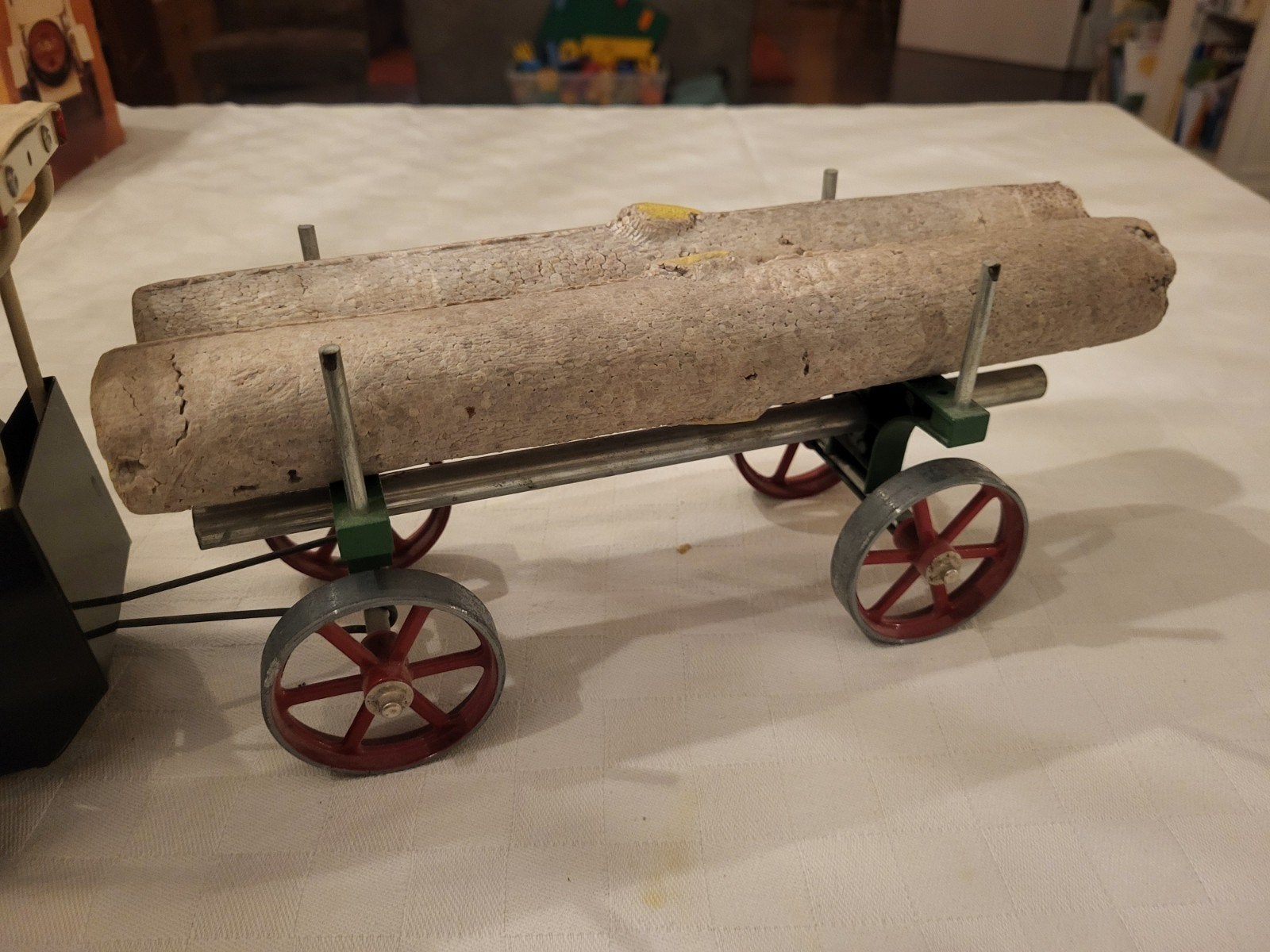 stoom trekker stoommachine met kar mamod, Verzenden, Gebruikt, Groter dan 1:32