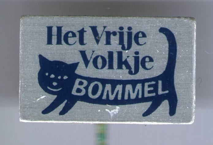Het Vrije Volkje Bommel blik kranten speldje ( W_042a ), Verzamelen, Speldjes, Pins en Buttons, Verzenden, Zo goed als nieuw, Transport