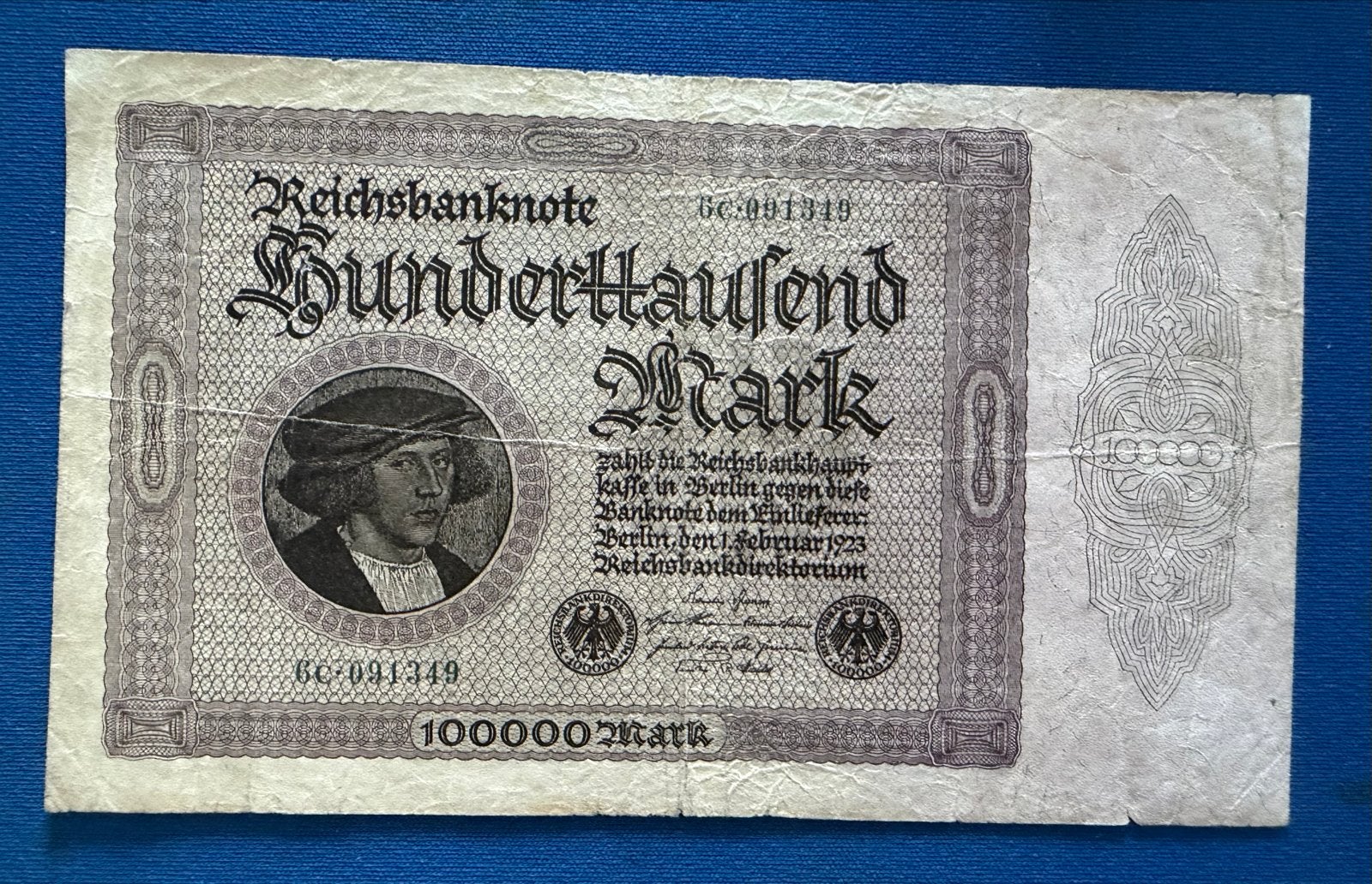 Duitse Reichsbanknote 100.000 Mark 1923, Ophalen of Verzenden, Duitsland, Los biljet