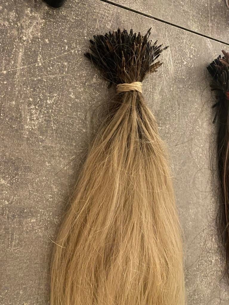 Microring extensions met lichtbruine aanzet 134 gram, Ophalen of Verzenden, Pruik of Haarverlenging