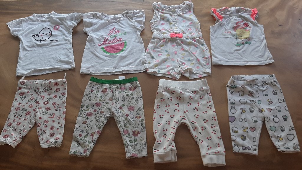 Pakket zomerkleding meisje mt 68 wit met printje, Kinderen en Baby's, Babykleding | Baby-kledingpakketten, Gebruikt, Maat 68, Ophalen of Verzenden