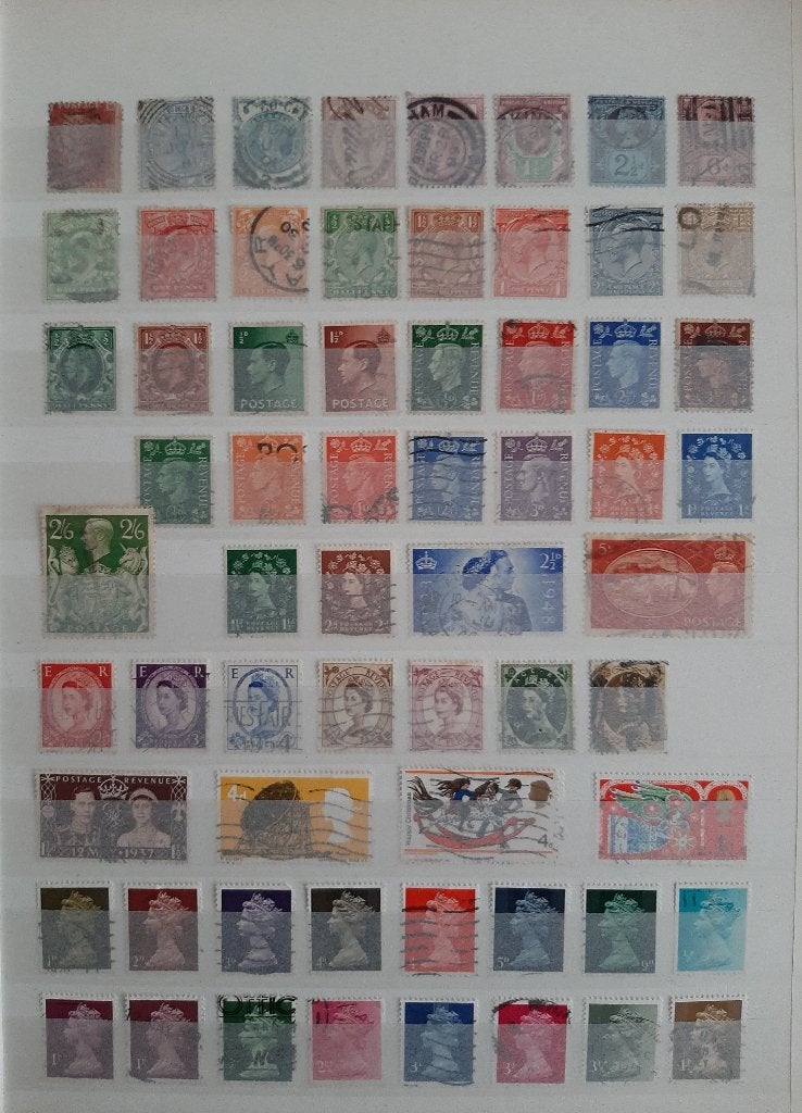 5 Kaarten Oude Klassieke Postzegels Engeland Nr 6 Gestempeld, Ophalen, Gestempeld