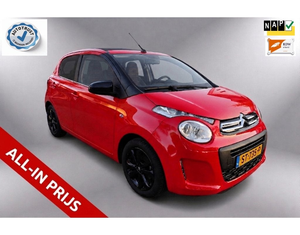 Citroën C1 1.0 Airscape Feel Pack Look Cabrio Garantie 12mnd, Voorwielaandrijving, Stof, Cabriolet, 4 stoelen