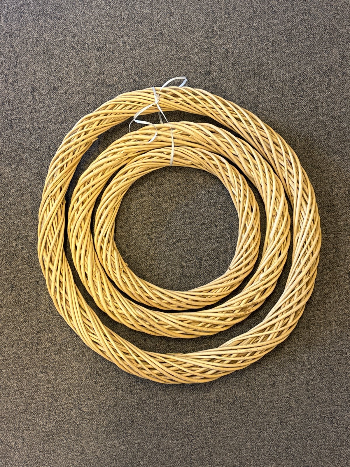 Set van 3 decoratieve rotan ringen, Ophalen, Beige, Natuurlijk materiaal, Landelijk