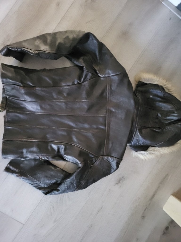 echt lederen jas, Kleding | Heren, Ophalen of Verzenden, Zo goed als nieuw, Maat 46 (S) of kleiner, Onbekend