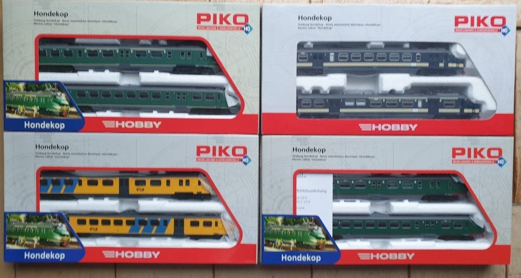 4 x Piko Hondekop treinstellen, DC H0, winkelnieuw en zgan, Treinset, Gelijkstroom, Analoog, Nieuw