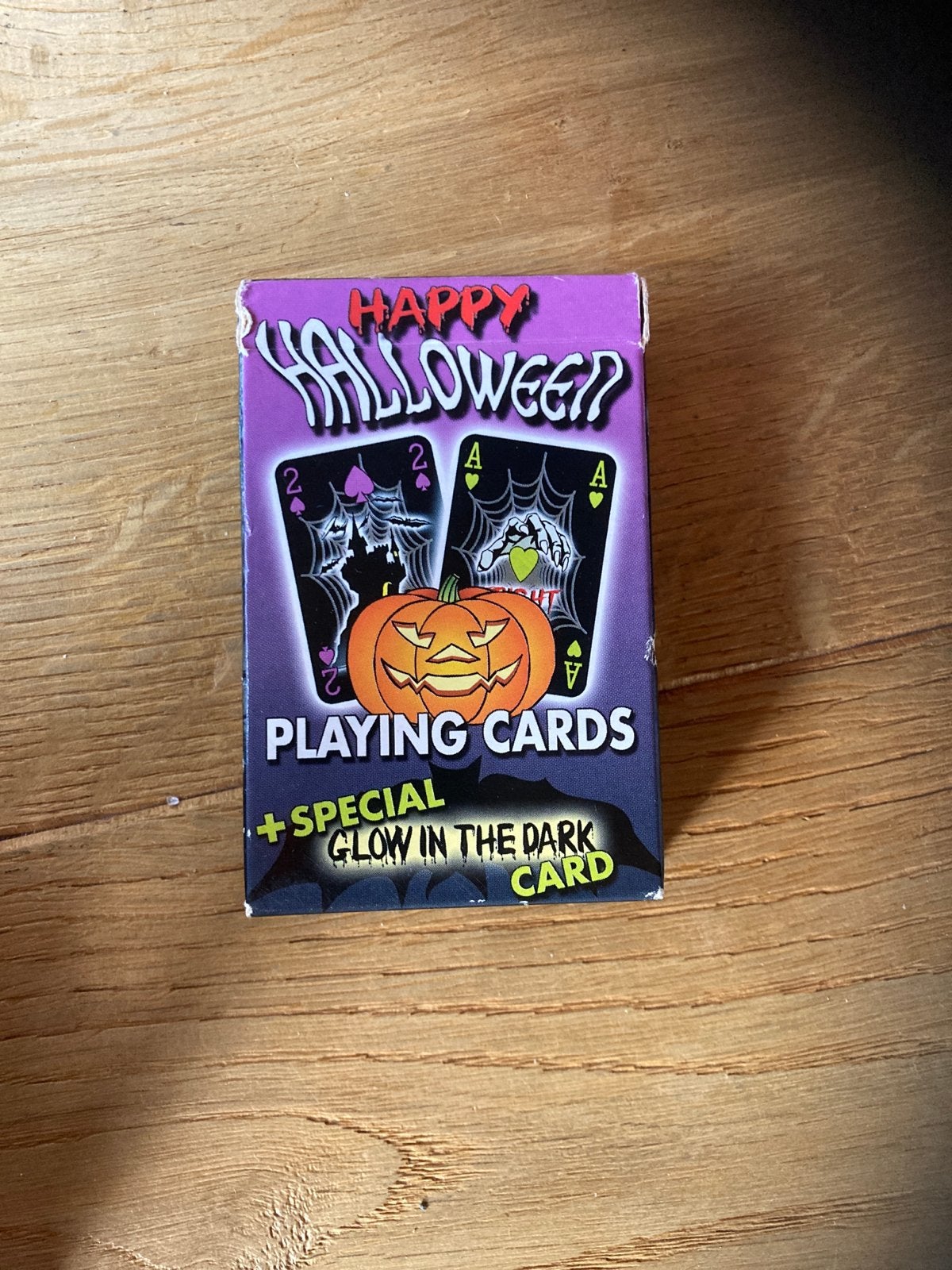 Happy Halloween speelkaarten + Glow in the Dark kaart, Ophalen of Verzenden, Zo goed als nieuw