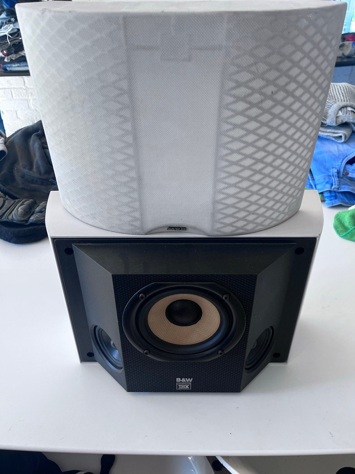 B&W DS6 THX Surround Speakers (2 stuks), Audio, Tv en Foto, Luidsprekers, Ophalen, Gebruikt, Bowers & Wilkins (B&W), 120 watt of meer
