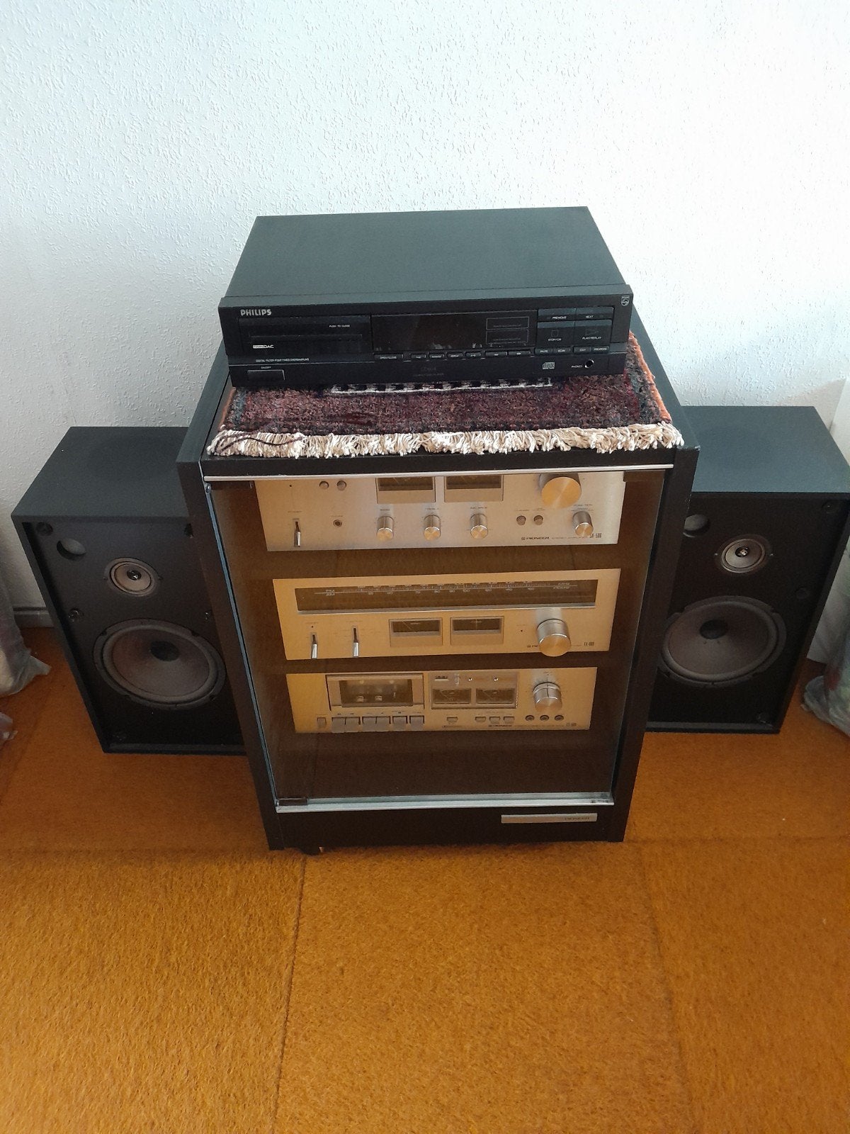 Pioneer Stereo Set met Philips CD-speler en speakers, Ophalen, Gebruikt, Cassettedeck, Losse componenten