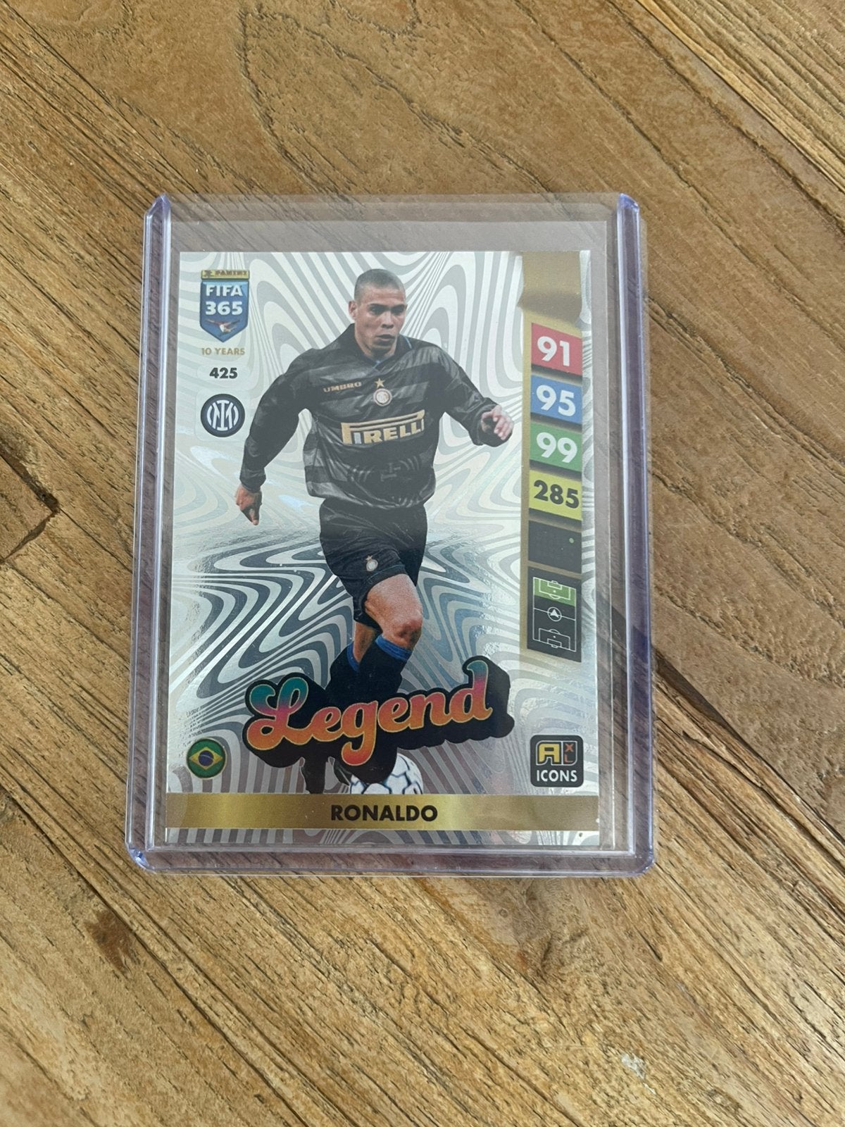 Ronaldo Nazario Panini Refractor Inter Milan, Ophalen of Verzenden, Zo goed als nieuw, Plaatje