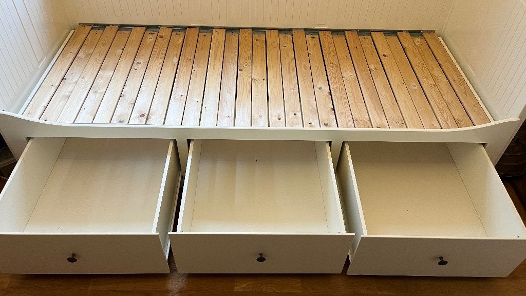 Ikea Hemnes bed te koop, 90 cm, Tweepersoons, Ophalen of Verzenden, Hout